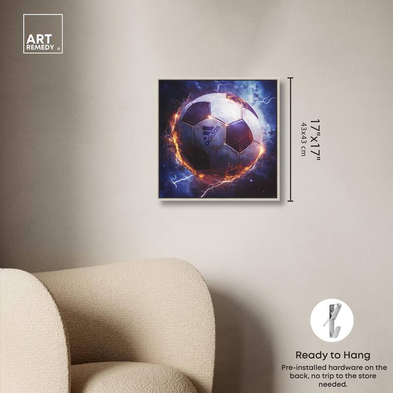 Electrify Soccer Ball Canvas by Art Remedy