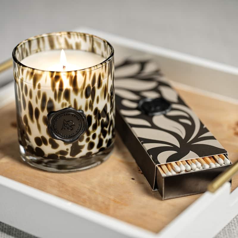AG Opal Glass Candle Jar in Gift Box, Black Fig Vetiver