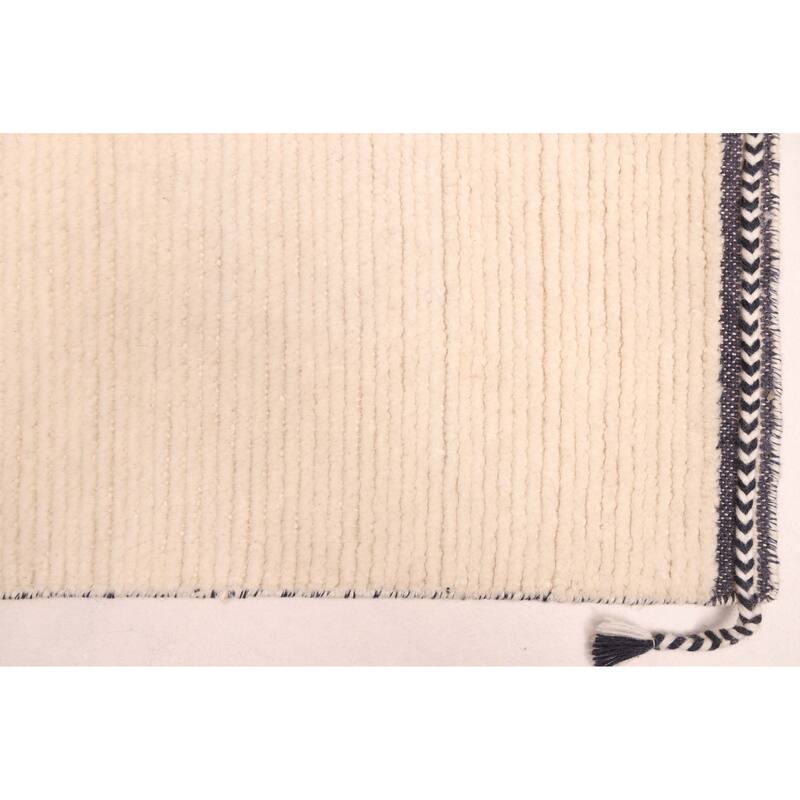 ECARPETGALLERY Hand-knotted Pak Finest Marrakesh Cream Wool Rug - 4'2 x 12'3