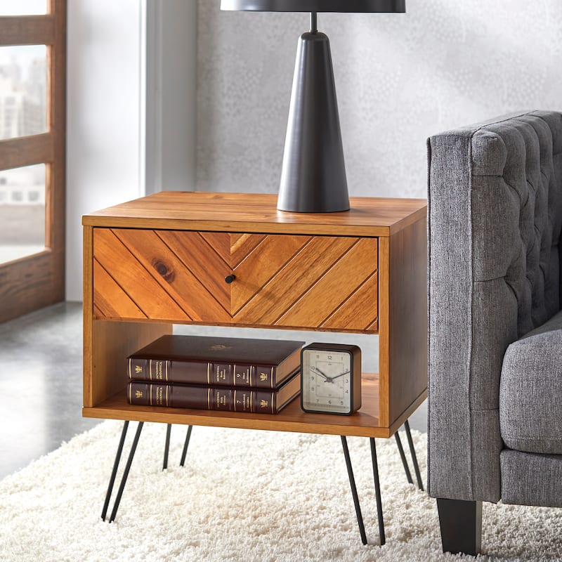 Lifestorey Alexandria 1-Drawer End Table - Oak
