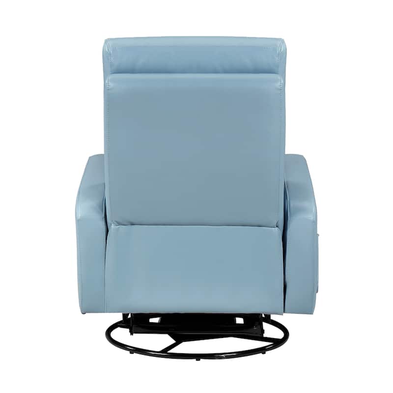 Creek 31.5" Leather Manual Swivel Glider Recliner - 360-Degree Swivel