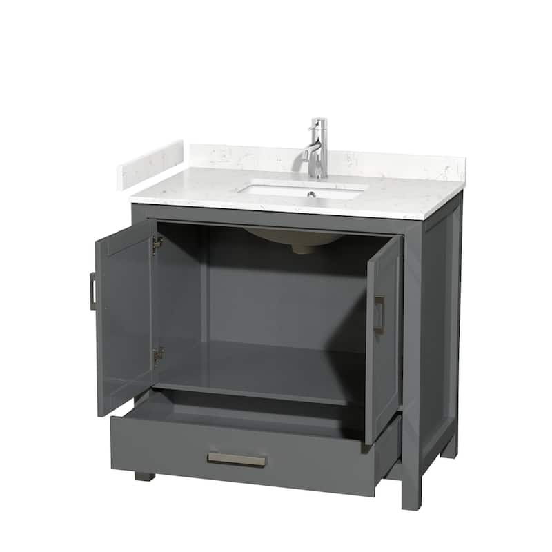 Wyndham Collection Sheffield 36" Single Bathroom Vanity, Carrara