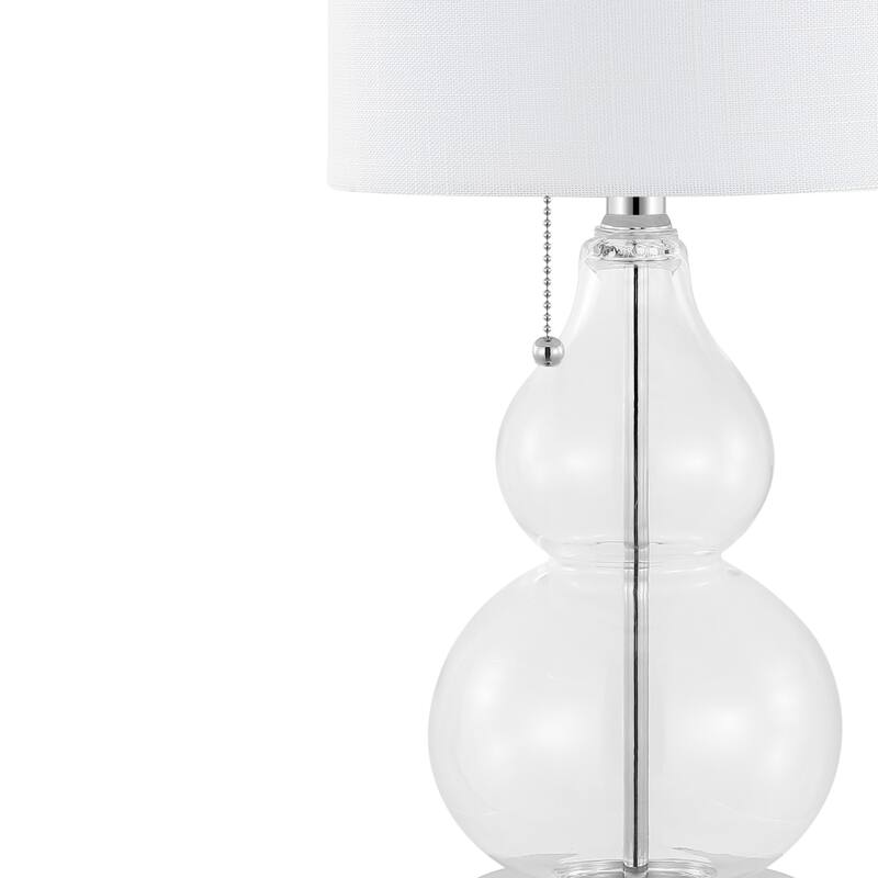 Horizon 22" Classic Vintage Glass LED Table Lamp with USB Charging Port, (Set of 2) by JONATHAN Y