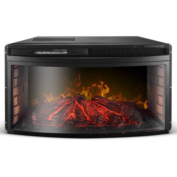 Shop Belleze 33 Black Button Control Insert Electric Fireplace W