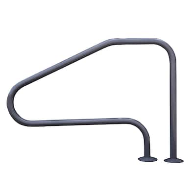 Saftron 48"x32" 4 Bend Figure 4 InGround Pool Return to Deck Rail, Graphite Gray - 17.5