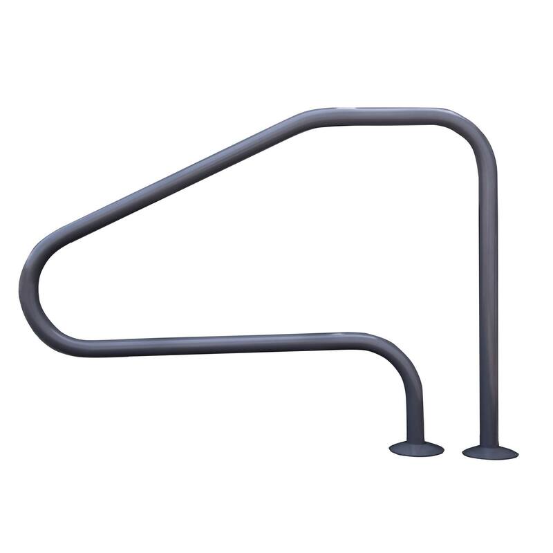 Saftron RTD-448-GG 4 Bend Swimming Pool Mounted Polymer Handrail, Gray (2 Pack) - 35.8