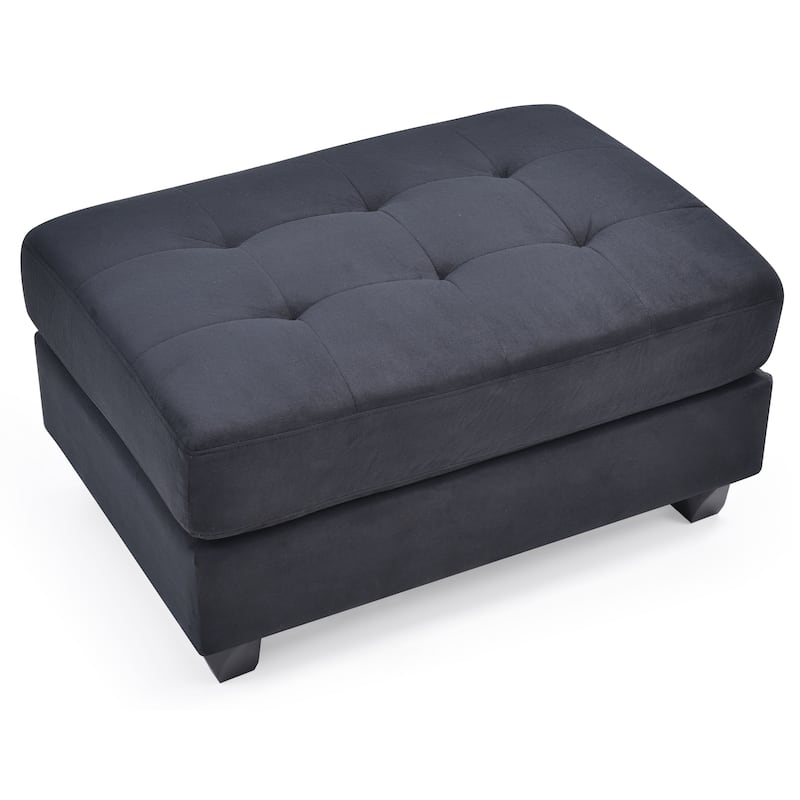 Microsuede Tufted Ottoman
