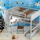 preview thumbnail 14 of 23, Kids LED Loft Bed with L-shaped Desk,USB,Bench with 2 Drawers,Full Size Grey