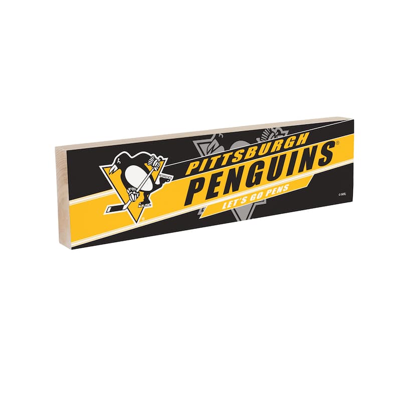 Pittsburgh Penguins Wooden Tabletop Mantel Shelf Sign