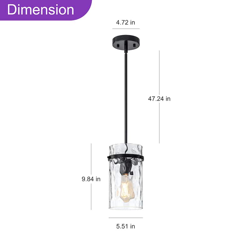 Starsky Modern Clear Hammered Glass Kitchen Island Pendant Light