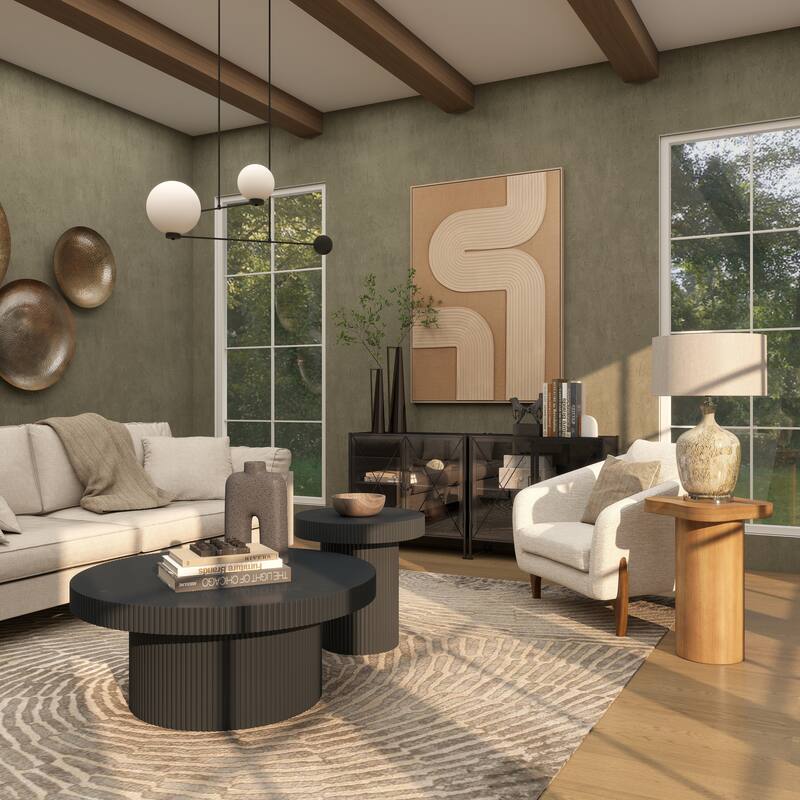 Black or Brown Wood Pedestal Side End Accent Table with Rounded Square Top