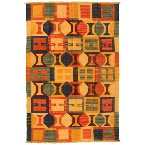 Flat-weave Sundance Cream, Red Wool Kilim