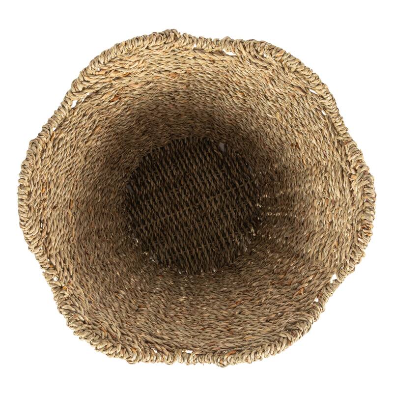 Woven Wastebin with Scalloped Edge