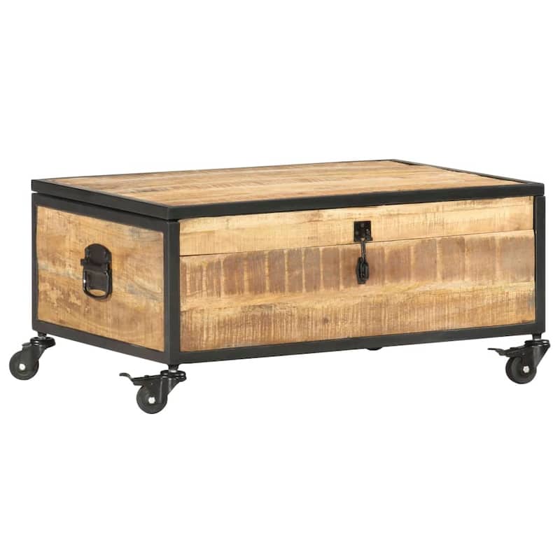 vidaXL Coffee Table 27.6"x19.7"x13" Solid Mango Wood - 27.6" x 19.7" x 13"