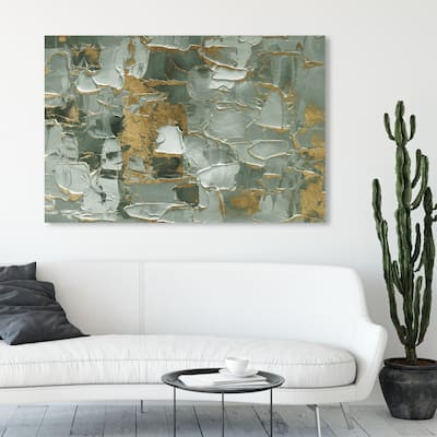 Wynwood Studio Canvas Abstract Sage Morning Green and Emerald Modern & Contemporary Wall Art Canvas Print