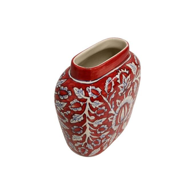 Home&Manor Ceramic Large Red Vase