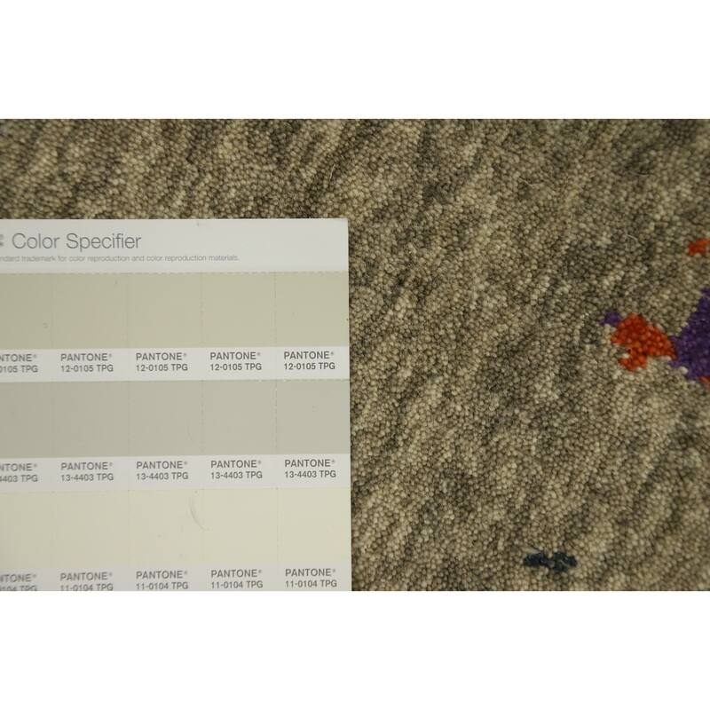 Hand Knotted Oriental 100% Wool Carpet Tribal Animal Pictorial Beige & Ivories Gabbeh Area Rug - 4' 10'' X 3' 0''