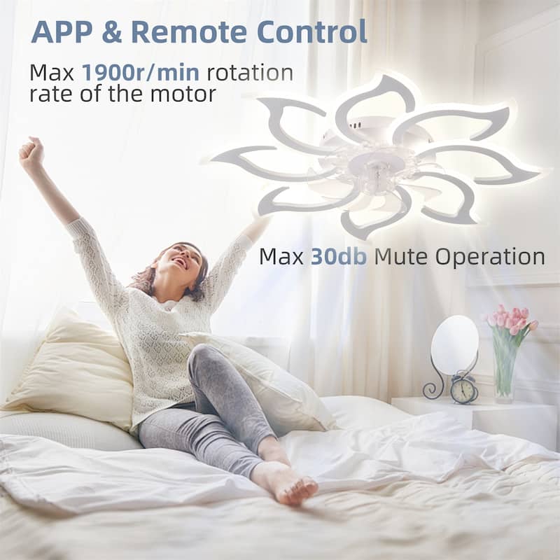 37" Ceiling Fan with Lights, Remote Control 3 Color Temperatures