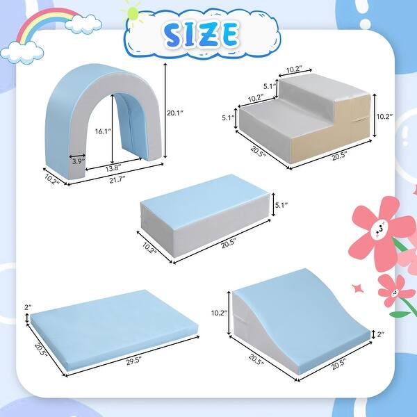 10 in 1 Soft Climb and Crawl Foam Playset, Soft Foam Nugget Block, Kids Crawling and Climbing Indoor Active Play Structure