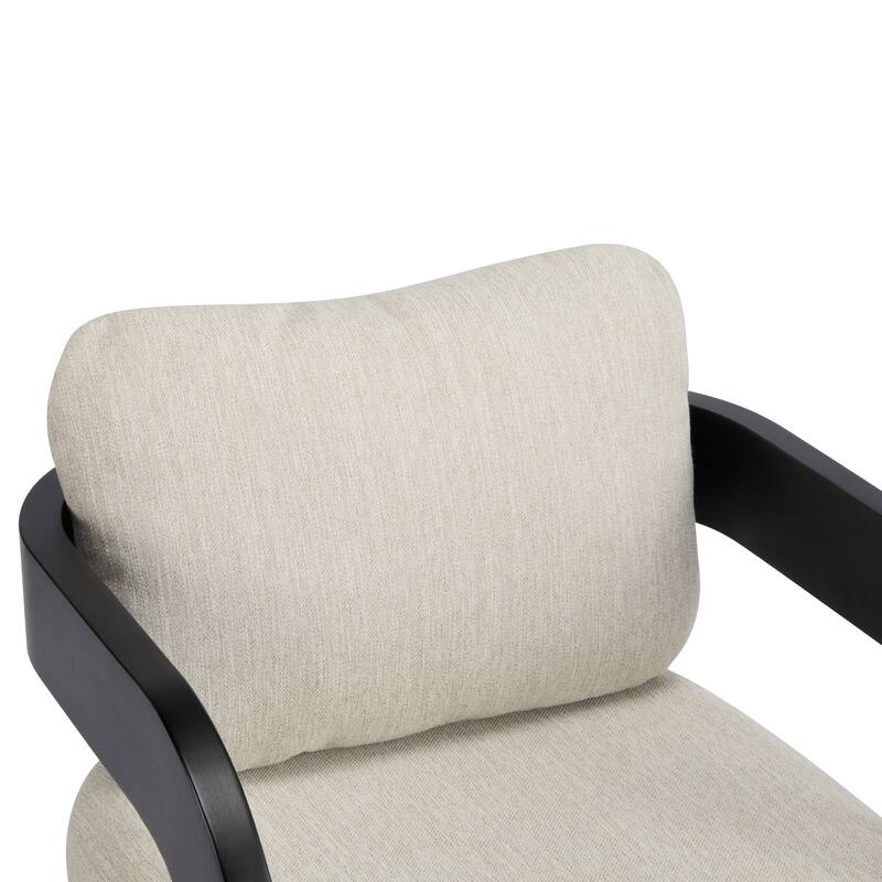 Dining Room Chairs Set of 2 Modern Fabric Armchair for Living Room, Comfy Upholstered Accent Chairs with Wood Legs, Pillow Back