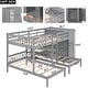 preview thumbnail 8 of 28, Minimalist Design Full-Over-Twin-Twin Bunk Bed with 3 drawers,Shelves, Wardrobe and Mirror,Store Books,Display Decorations