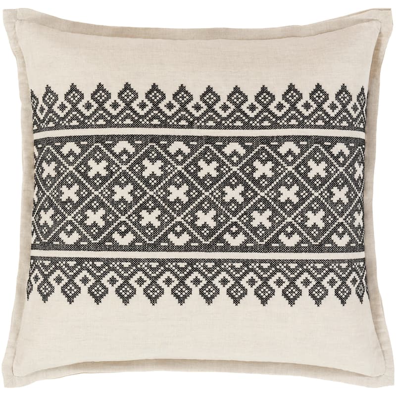 Decorative Even Black 20-inch Throw Pillow Cover