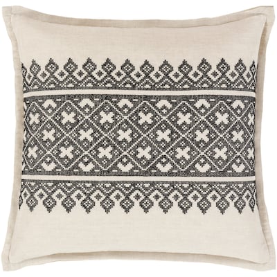 Decorative Even Black 20-inch Throw Pillow Cover