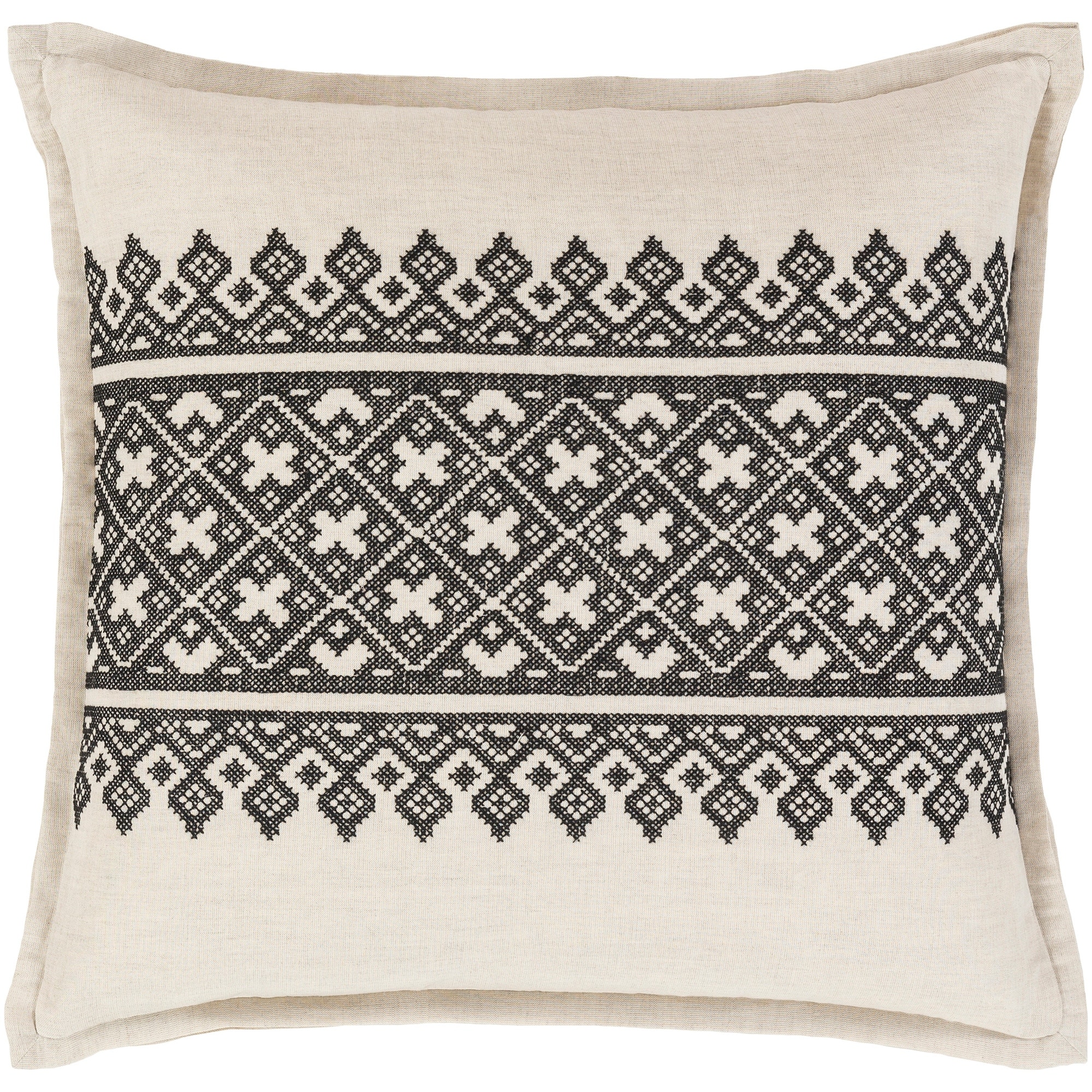 Decorative Even Black 20-inch Throw Pillow Cover