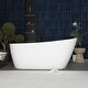 preview thumbnail 13 of 11, Acrylic Freestanding Flatbottom Soaking Bathtub in White 59" x 31"