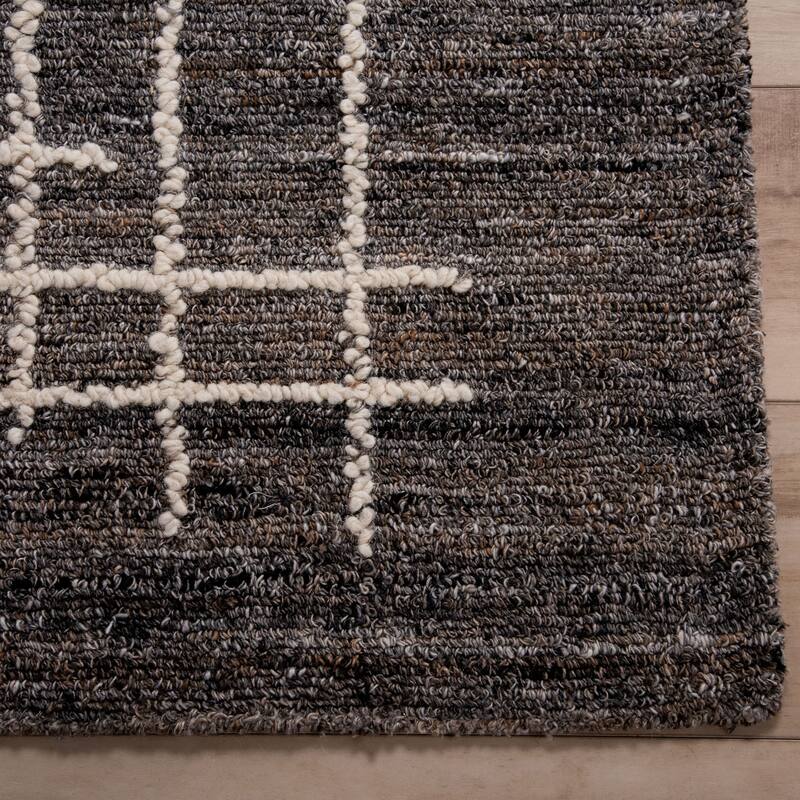 Alora Decor Contemporary Hand-Tufted Geometric Brown Rug