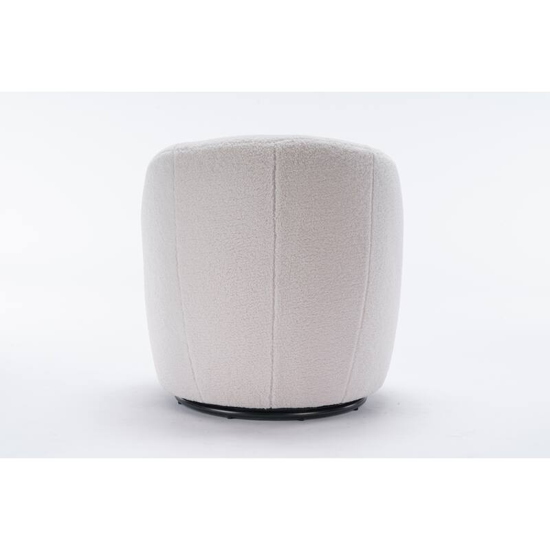 Ivory 25.6" Swivel Barrel Chair with Black Coating