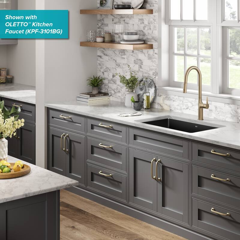 KRAUS Pintura Porcelain Enameled Steel Undermount Kitchen Sink