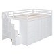 preview thumbnail 9 of 36, Loft Bed Full Size Heavy Duty Loft Bed Space-Saving Loft Bed with Storage Stairs, Guardrail, Cabinet, Wardrobe, 4 Drawers