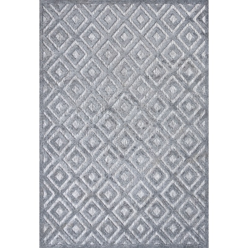 JONATHAN Y Ankara Neutral Diamond Trellis Indoor/Outdoor Area Rug - 4 X 6 - Dark Gray