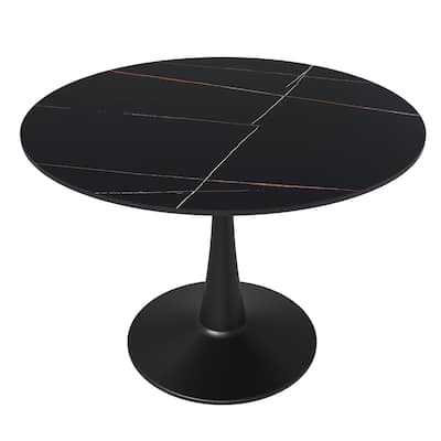 LeisureMod Round Dining Table 40" Sintered Stone Tabletop