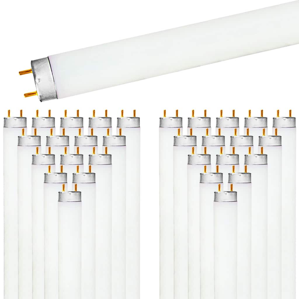 Luxrite (30 Pack) F17T8/765 17W 24 Inch T8 Fluorescent Tube 6500K Daylight White 1350 Lumens G13 Medium Bi-Pin Base