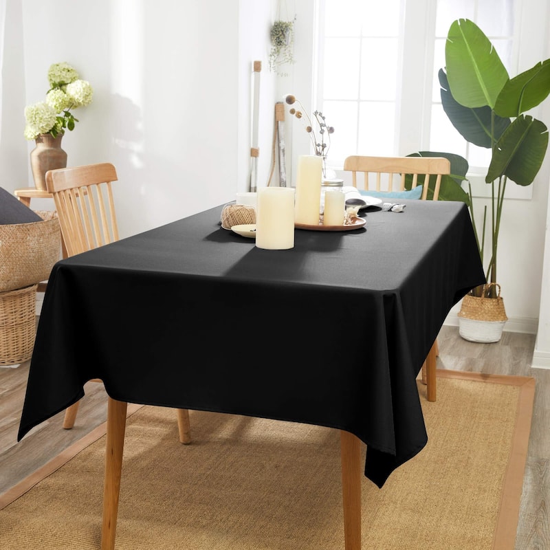Deconovo Waterproof Solid Tablecloth 1 PC - 54x72 - Black