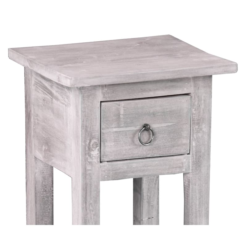 Solid Distressed Narrow Side Table - 25.75" - Gray