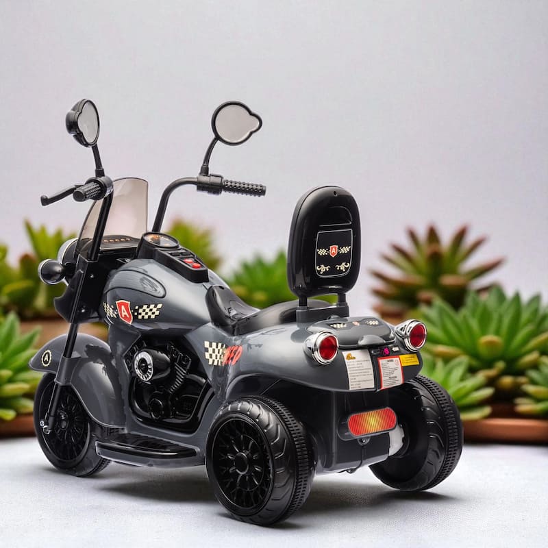 3-Wheel 6V Electric Motorcycle for Kids, Ride-On Chopper with Music, Headlights, Forward & Reverse, Ages 3-6