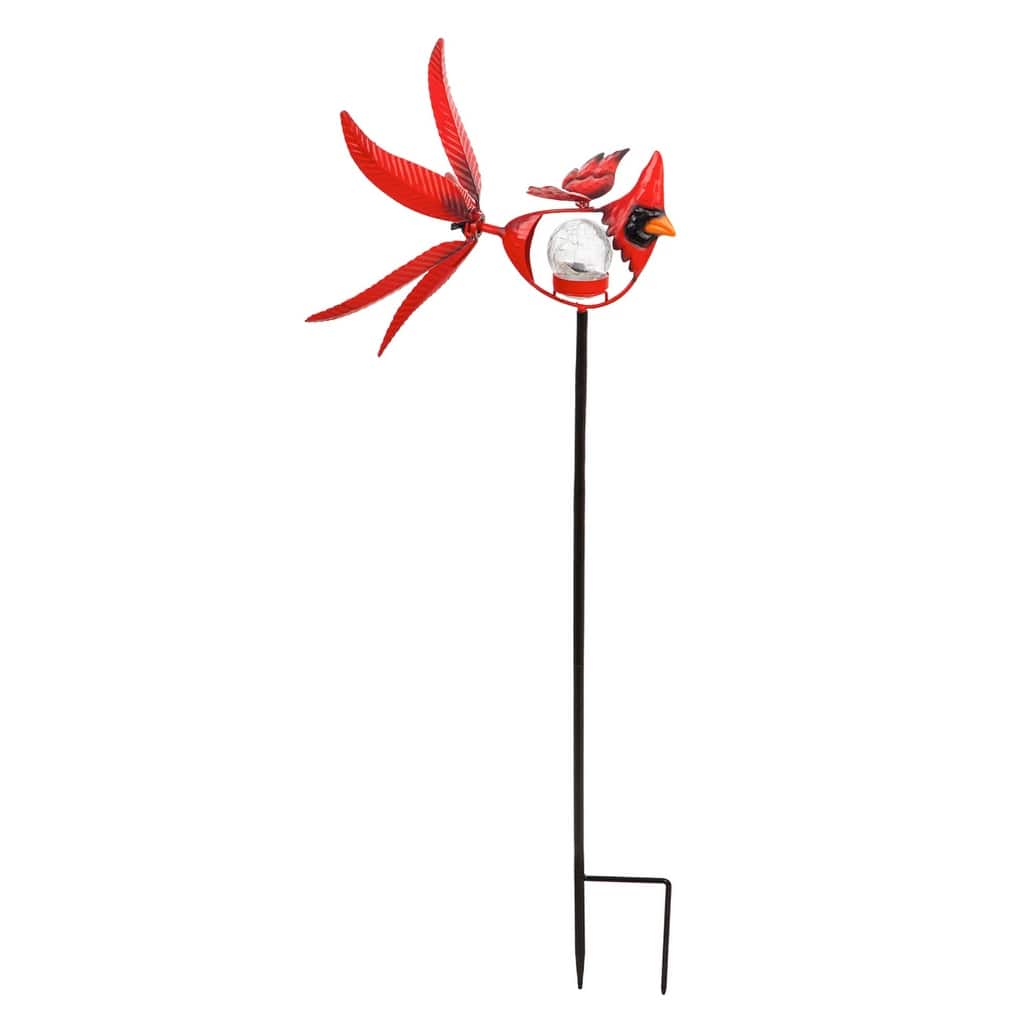 38 in. Solar Cardinal Staked Wind Spinner