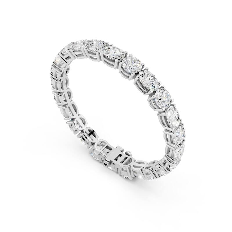 Auriya 14K Gold Lab Grown Alternating Round and Oval Tennis Bracelet 15 1/2ct. tw. (F-G VS) - N/A