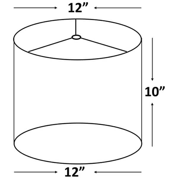 dimension image slide 3 of 5, Classic Drum Linen Lamp Shade, 8" to 16" Bottom Size