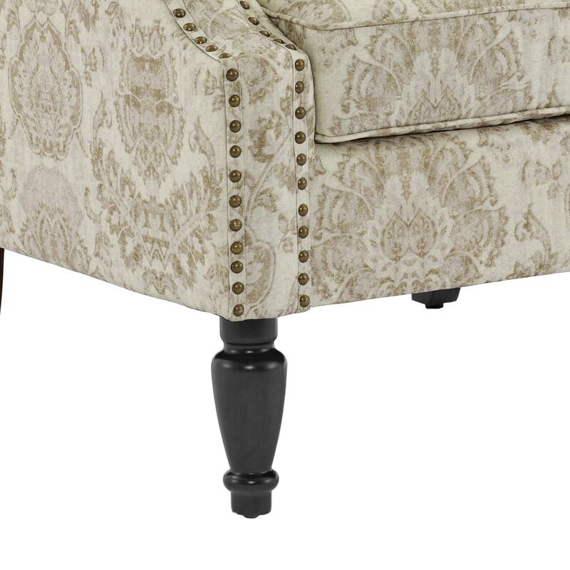 Wingback Accent Chair Nailhead Trim Living Room Reading Chair