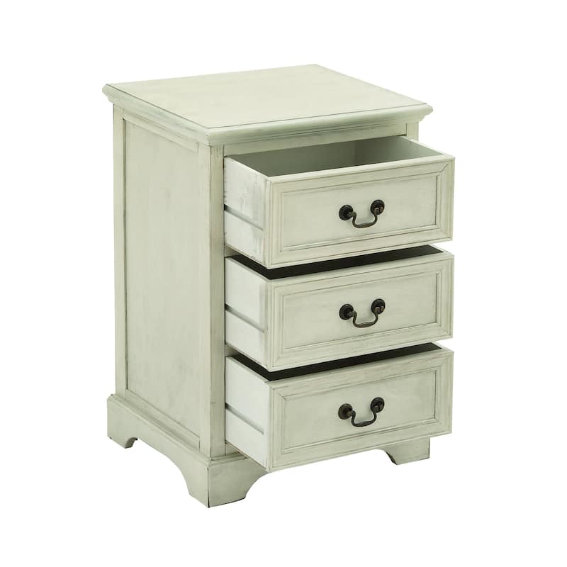Wood 3 Drawer Room Cabinet - Cream - Roche River Decor