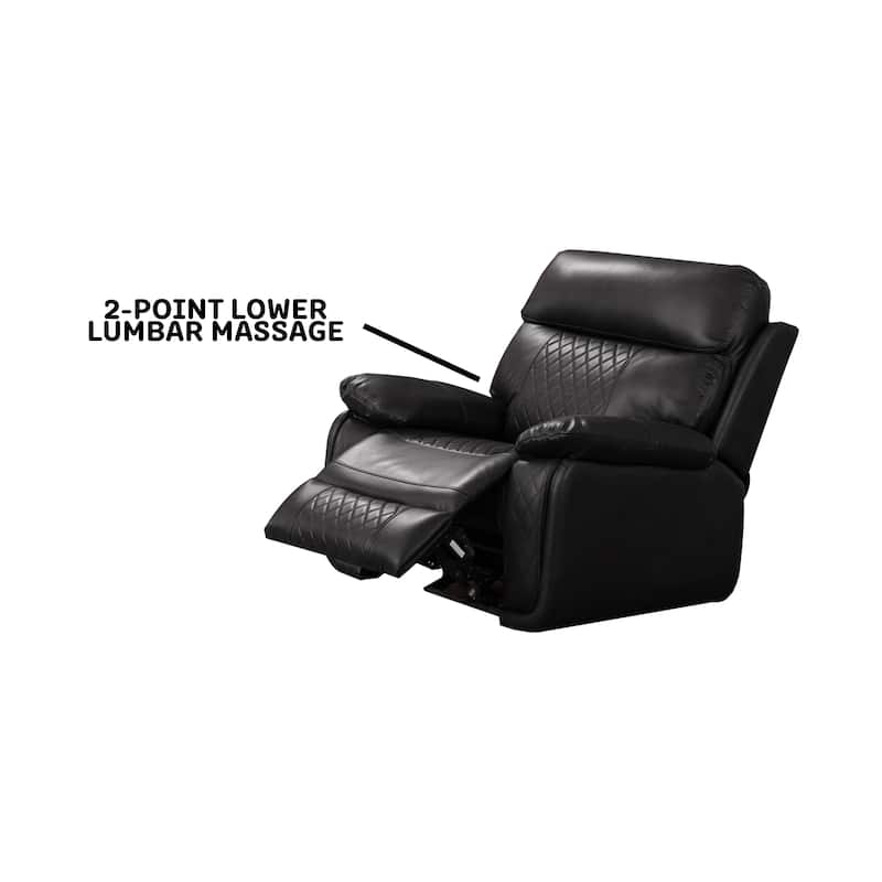 Contemporary Plush Faux Leather Upholstered Living Room Reclining Chair