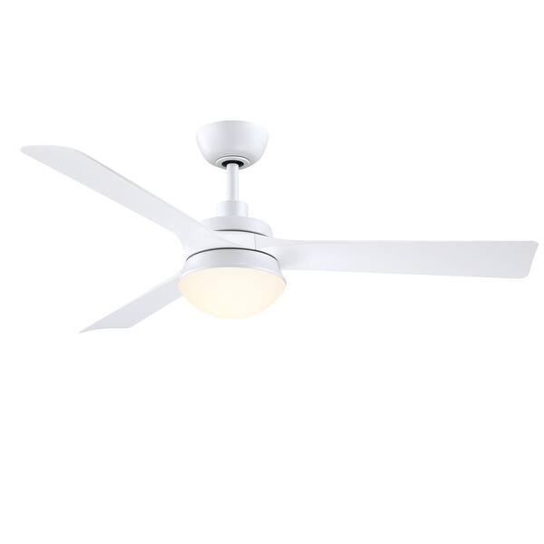 slide 2 of 6, Fanimation Barlow 52 inch Indoor/Outdoor Ceiling Fan with LED CCT Select Light Kit Matte White