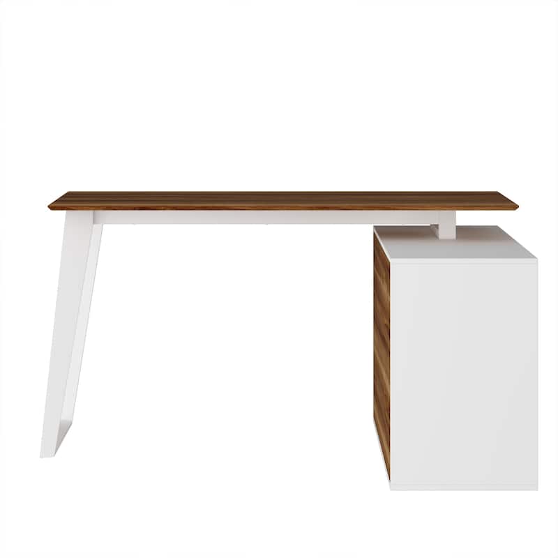 54.3" Kerrogee Office Computer Desk Corner Desk Reversible Cabinet