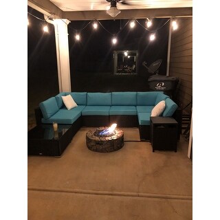 Kinbor 7-piece Patio Furniture Set All Weather Outdoor Furniture Sectional Sofa w/ Cushions