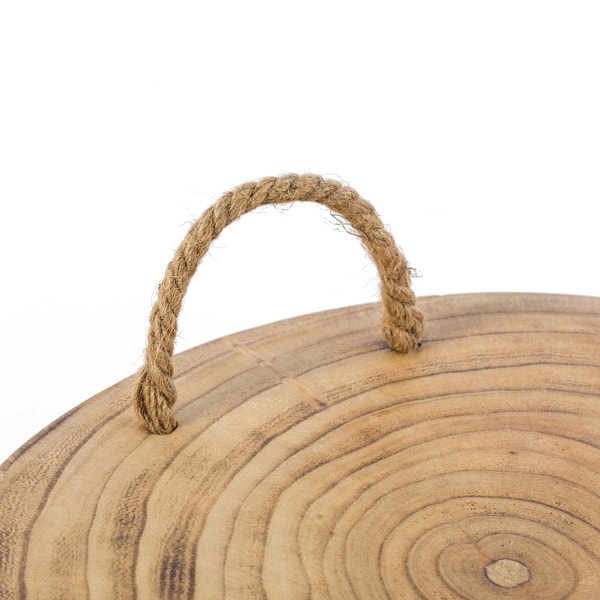 Round Acacia Wood Tray Decorative Ottoman Tray with Handles - China Storage  Crate and Wood Gift Box price