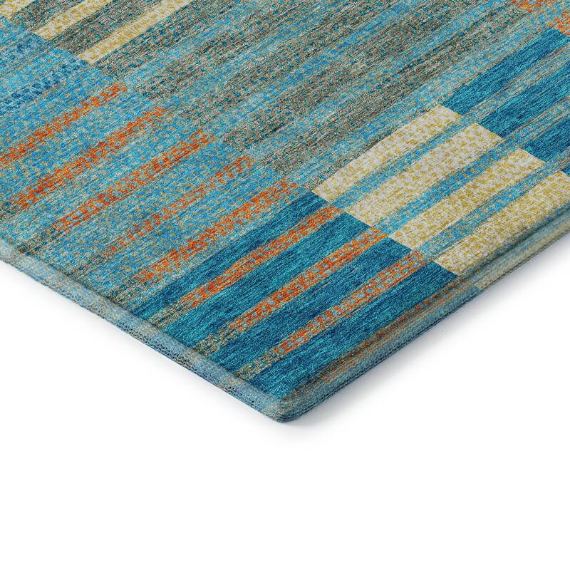 Premium Washable Super Soft Geo Stripe Mayfield Rug